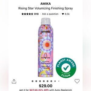 amika rising star volumizing finishing spray